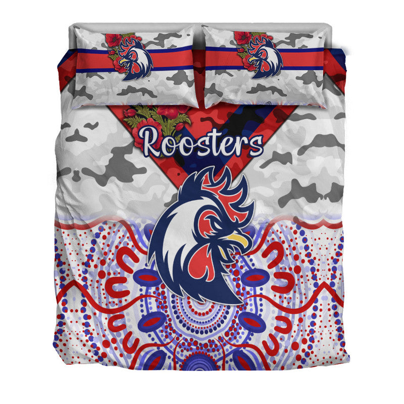 sydney-roosters-anzac-2022-bedding-set-indigenous-vibes-white