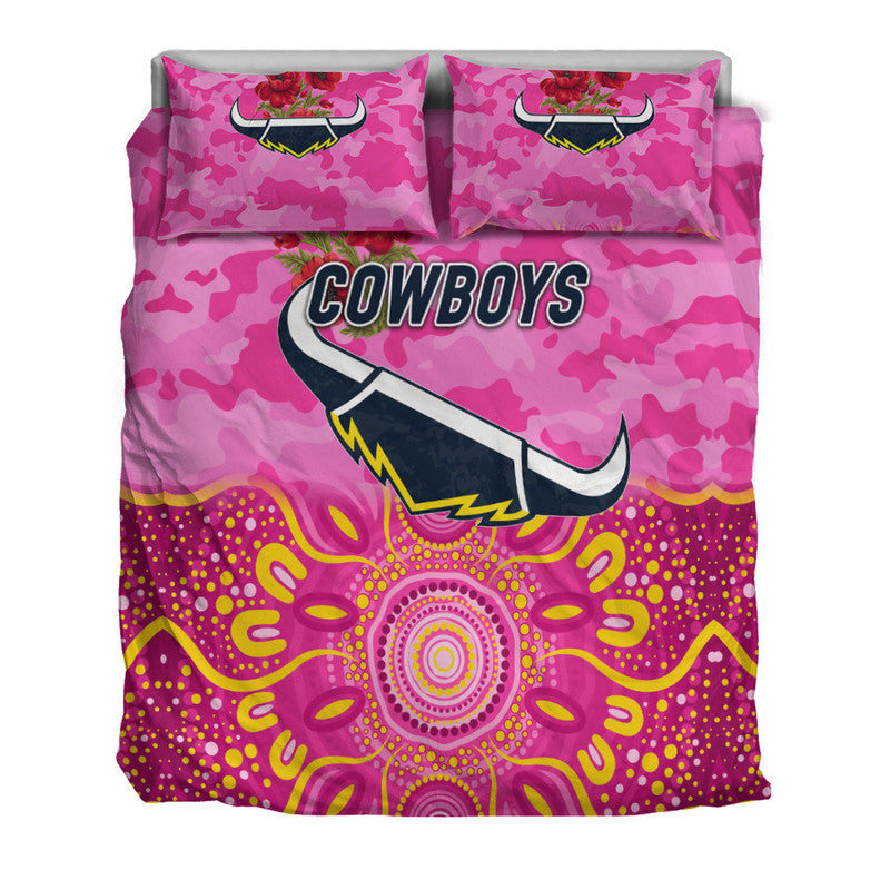 north-queensland-cowboys-anzac-2022-bedding-set-indigenous-vibes-pink