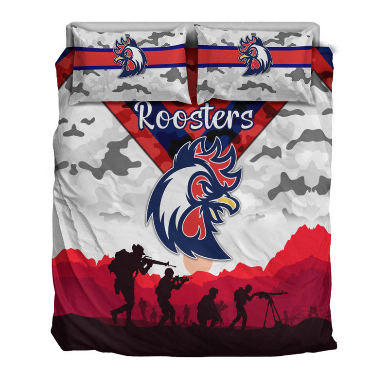 sydney-roosters-anzac-2022-bedding-set-simple-style-white