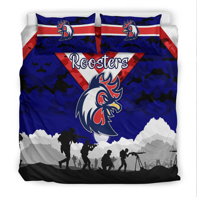 sydney-roosters-anzac-2022-bedding-set-simple-style-blue