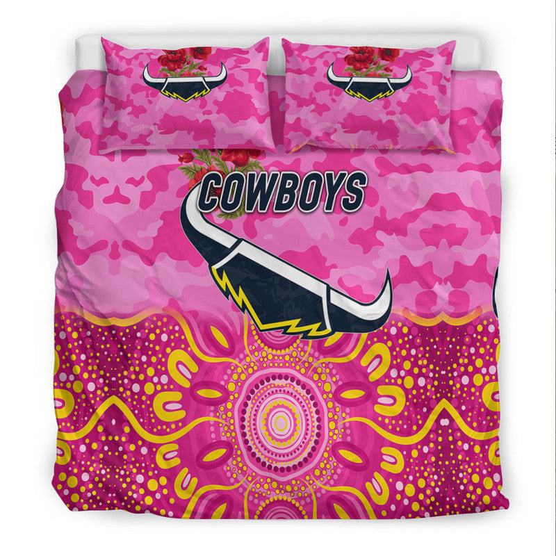 north-queensland-cowboys-anzac-2022-bedding-set-indigenous-vibes-pink