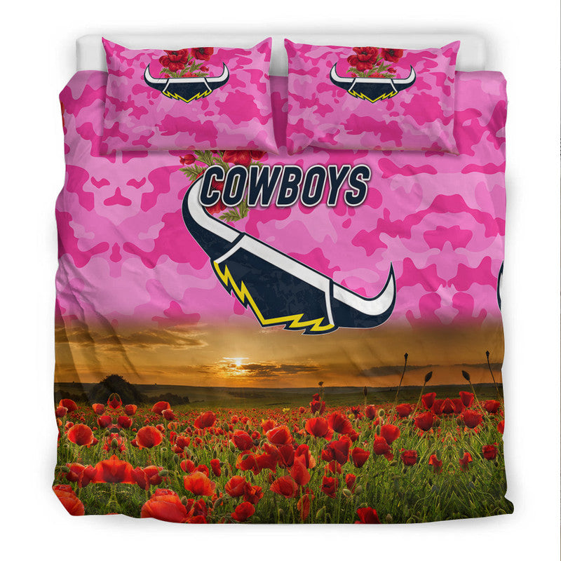 north-queensland-cowboys-anzac-2022-bedding-set-poppy-flowers-vibes-pink