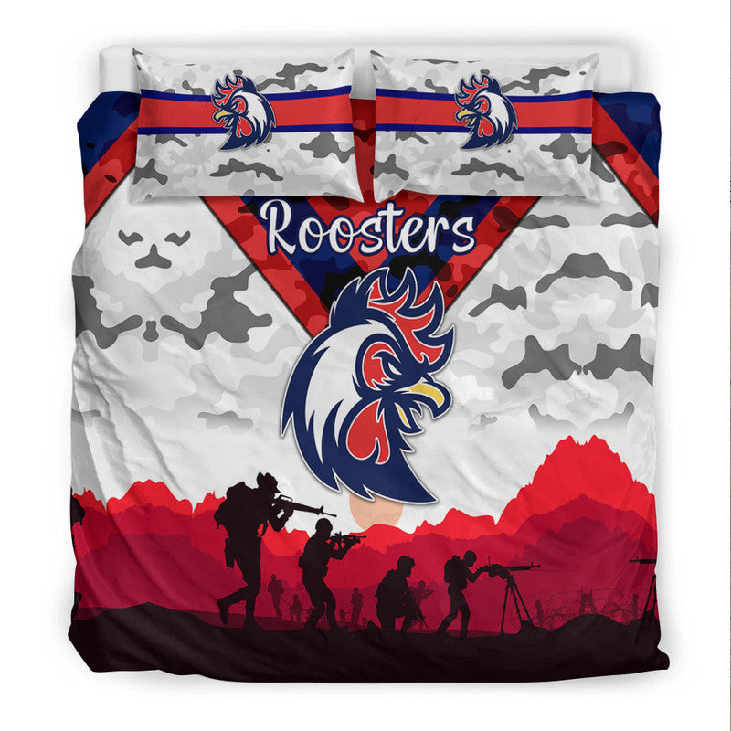 sydney-roosters-anzac-2022-bedding-set-simple-style-white