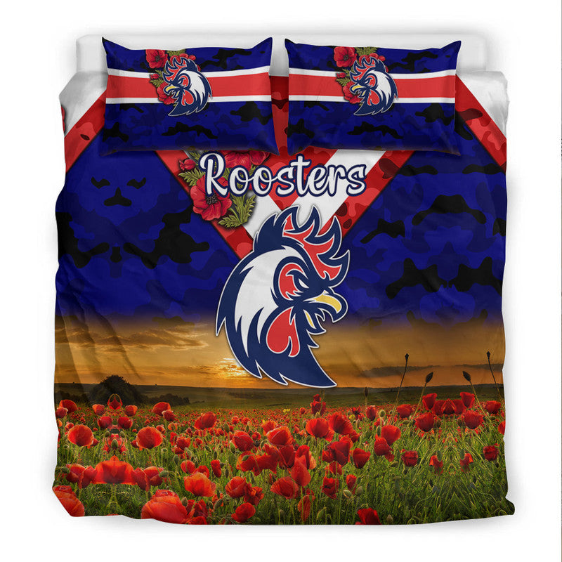 sydney-roosters-anzac-2022-bedding-set-poppy-flowers-vibes-blue