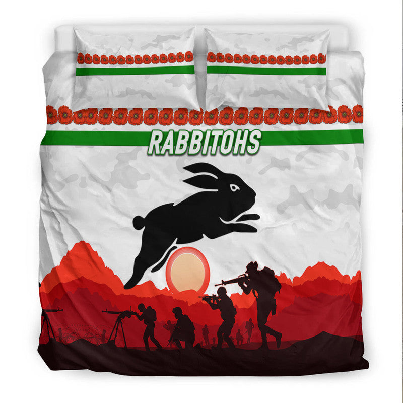 south-sydney-rabbitohs-anzac-2022-bedding-set-simple-style-white