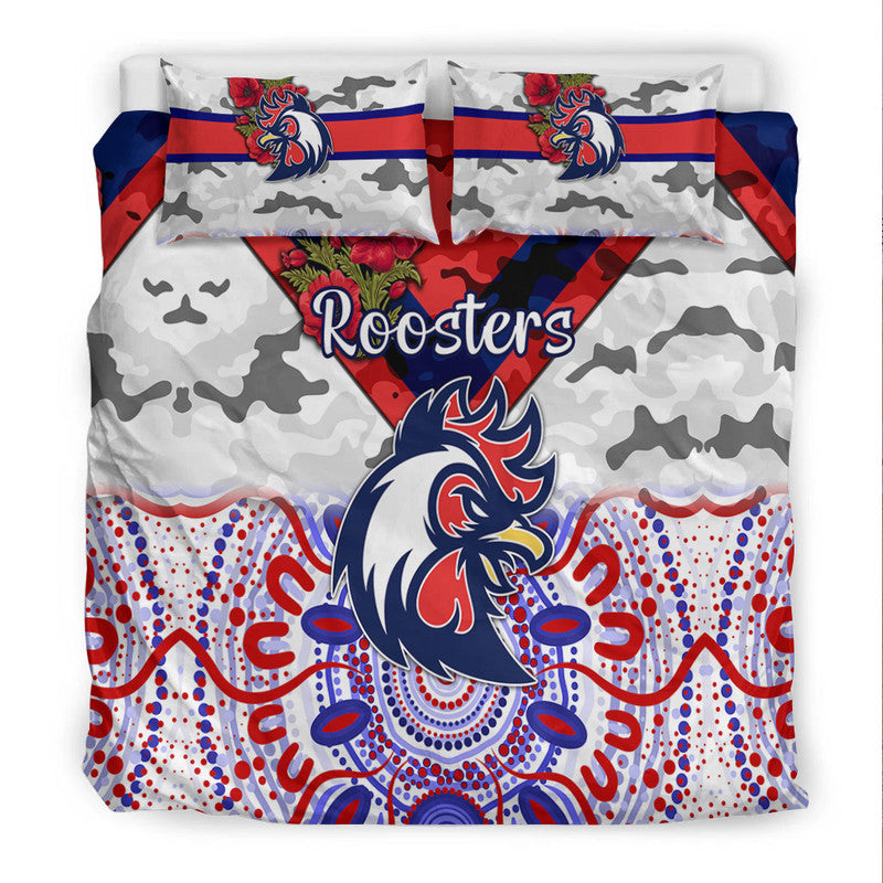 sydney-roosters-anzac-2022-bedding-set-indigenous-vibes-white