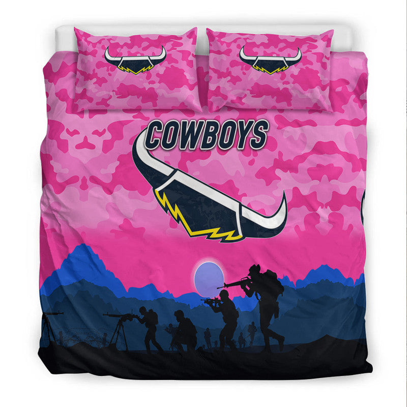 north-queensland-cowboys-anzac-2022-bedding-set-simple-style-pink