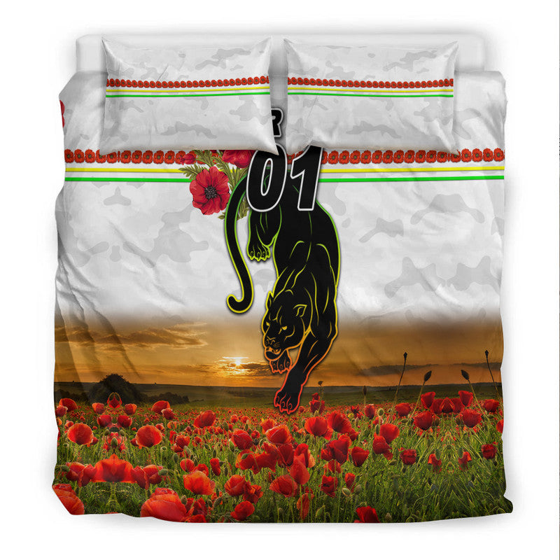 custom-personalised-penrith-panthers-anzac-2022-bedding-set-poppy-flowers-vibes-white