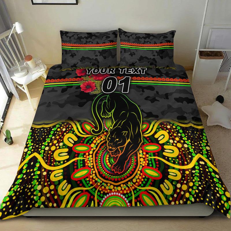 custom-personalised-penrith-panthers-anzac-2022-bedding-set-indigenous-vibes-black