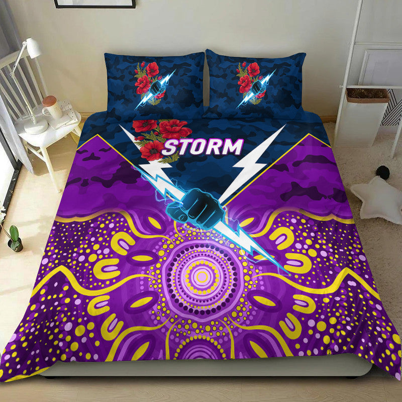 melbourne-storm-anzac-2022-bedding-set-indigenous-vibes