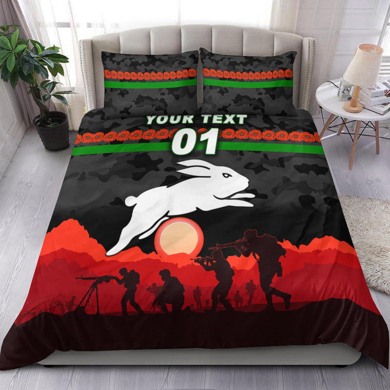 custom-personalised-south-sydney-rabbitohs-anzac-2022-bedding-set-simple-style-black