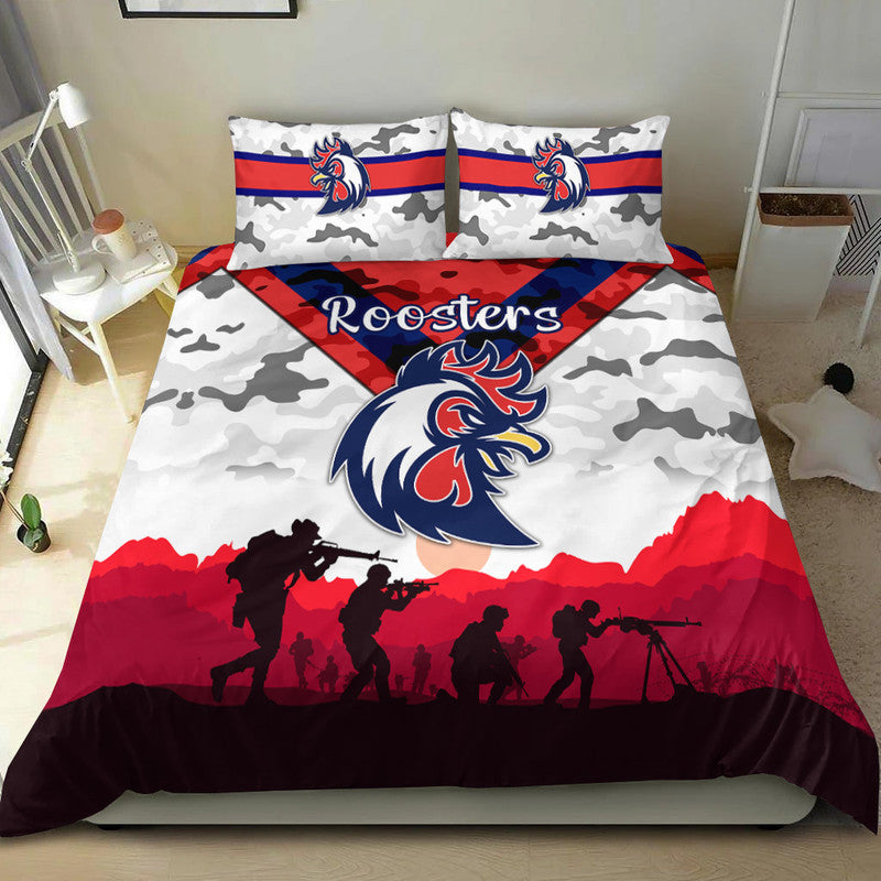 sydney-roosters-anzac-2022-bedding-set-simple-style-white