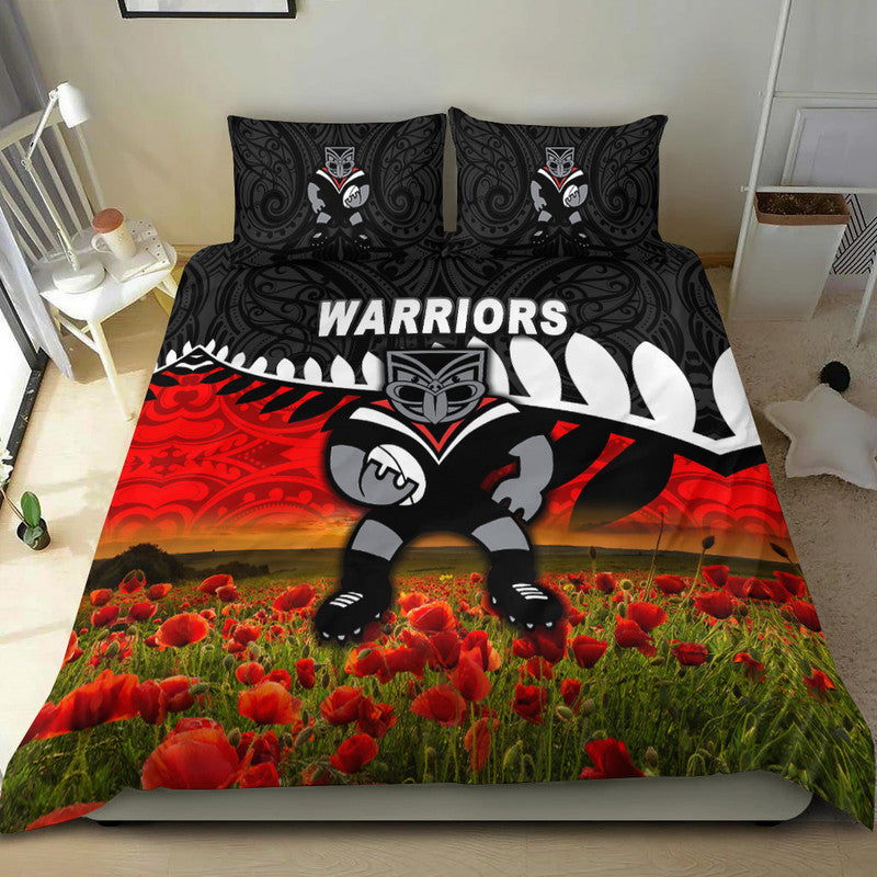 new-zealand-warriors-anzac-2022-bedding-set-maori-poppy-flowers-vibes