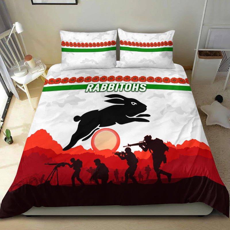 south-sydney-rabbitohs-anzac-2022-bedding-set-simple-style-white