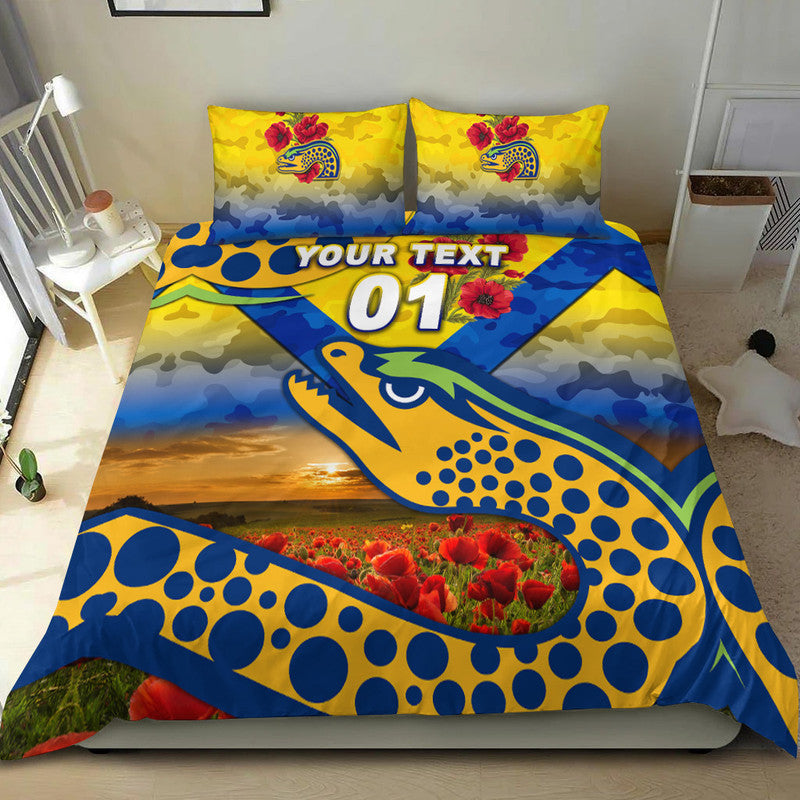 custom-personalised-parramatta-eels-anzac-2022-bedding-set-poppy-flowers-vibes-gold