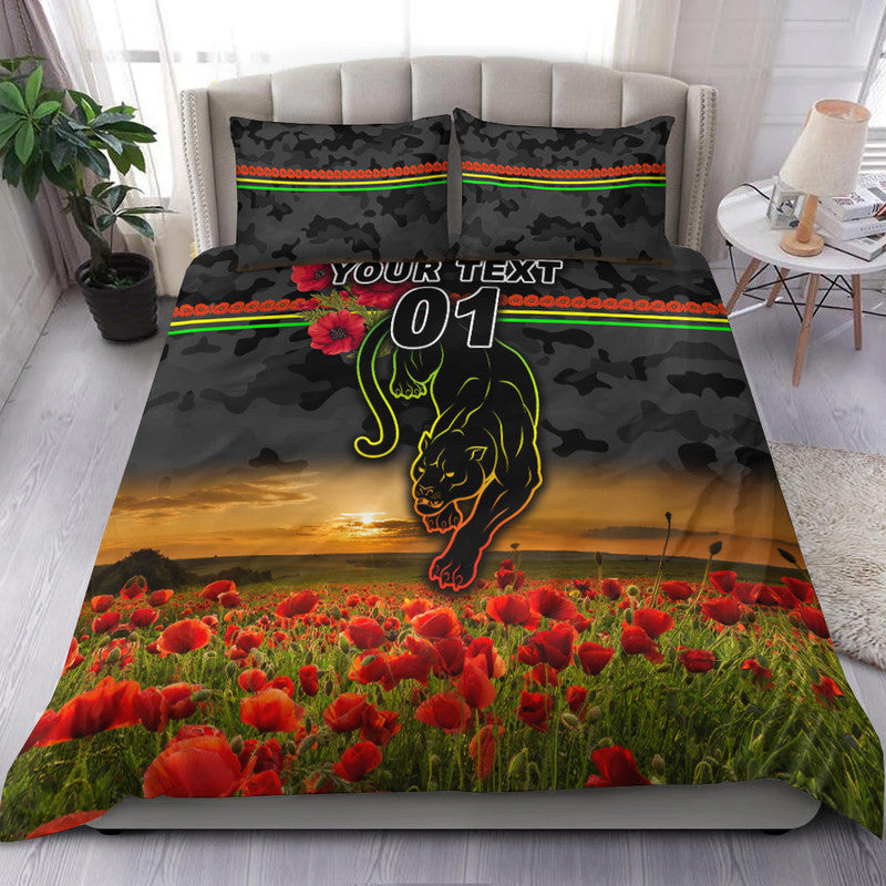 custom-personalised-penrith-panthers-anzac-2022-bedding-set-poppy-flowers-vibes-black