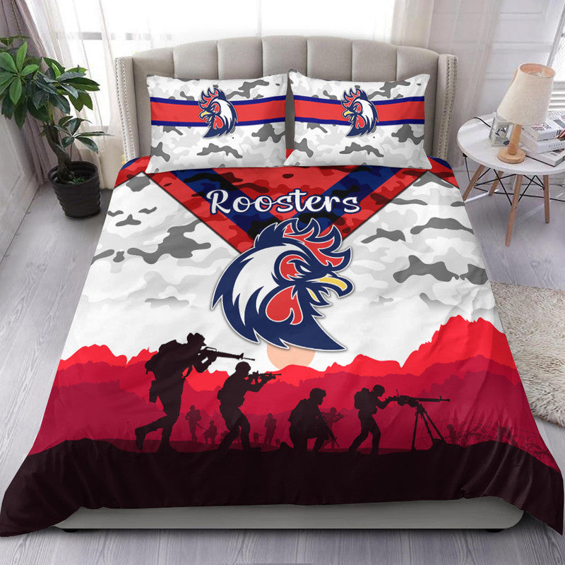 sydney-roosters-anzac-2022-bedding-set-simple-style-white