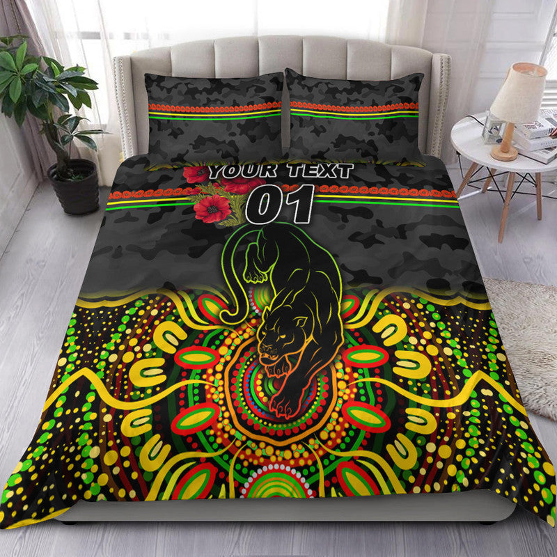 custom-personalised-penrith-panthers-anzac-2022-bedding-set-indigenous-vibes-black