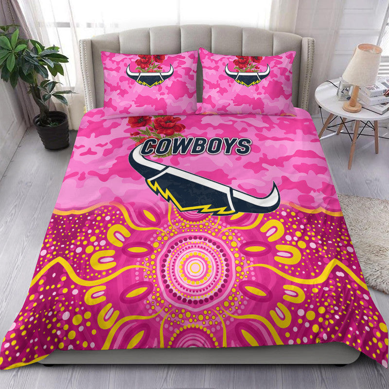 north-queensland-cowboys-anzac-2022-bedding-set-indigenous-vibes-pink