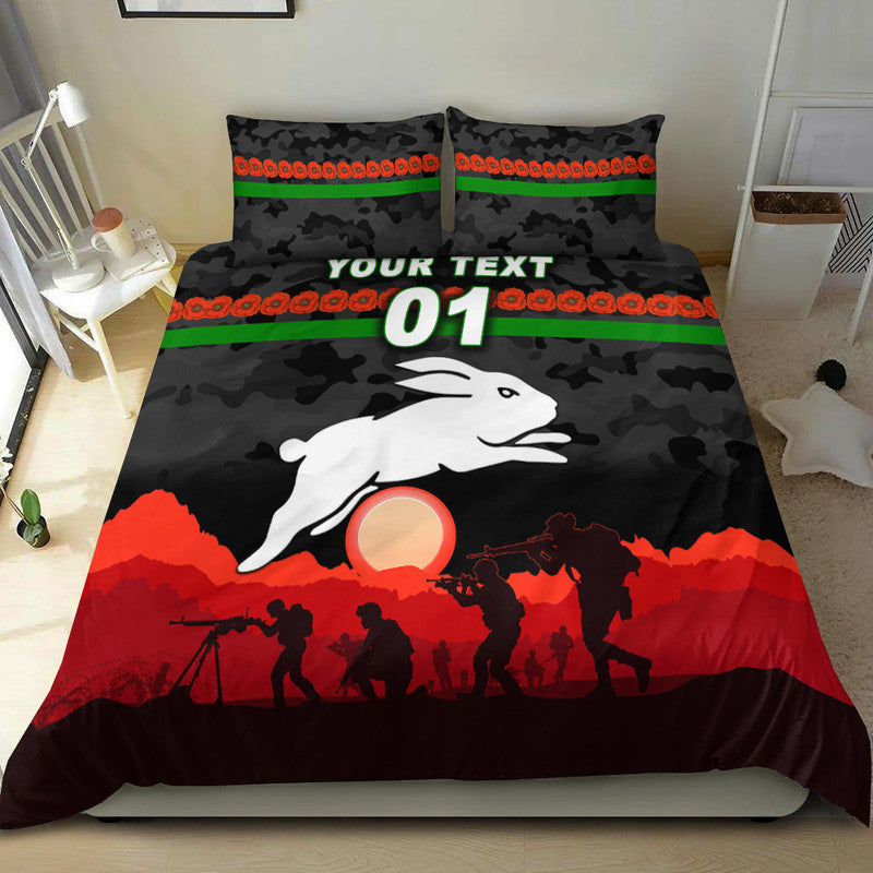 custom-personalised-south-sydney-rabbitohs-anzac-2022-bedding-set-simple-style-black