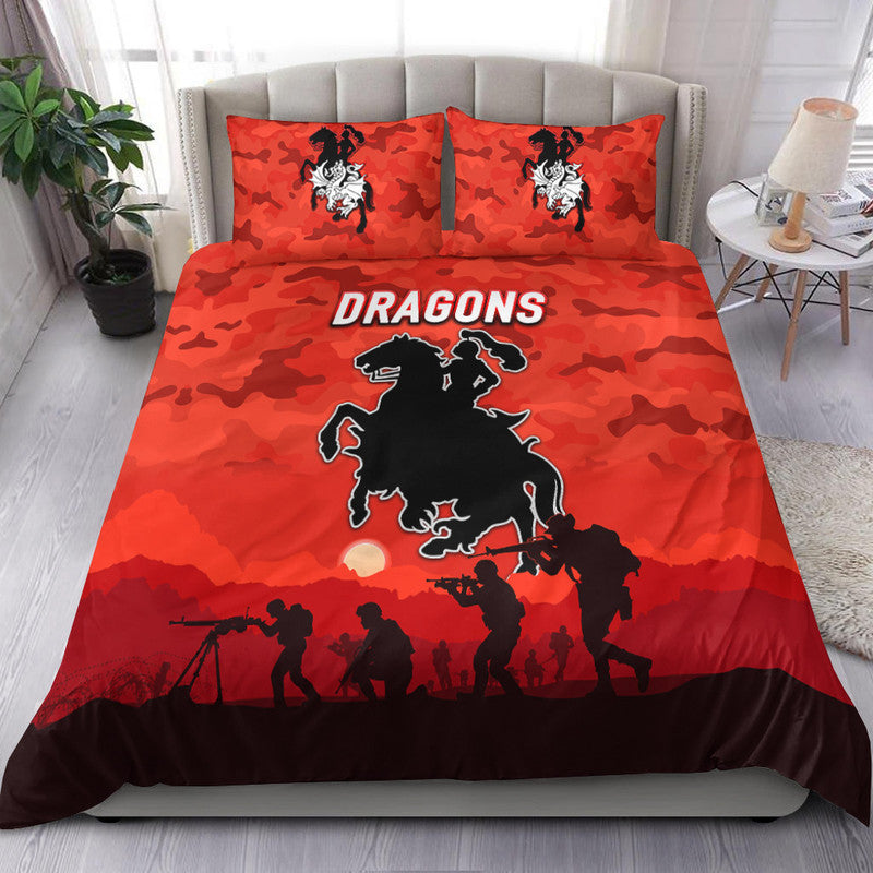 st-george-illawarra-dragons-anzac-2022-bedding-set-simple-style-red