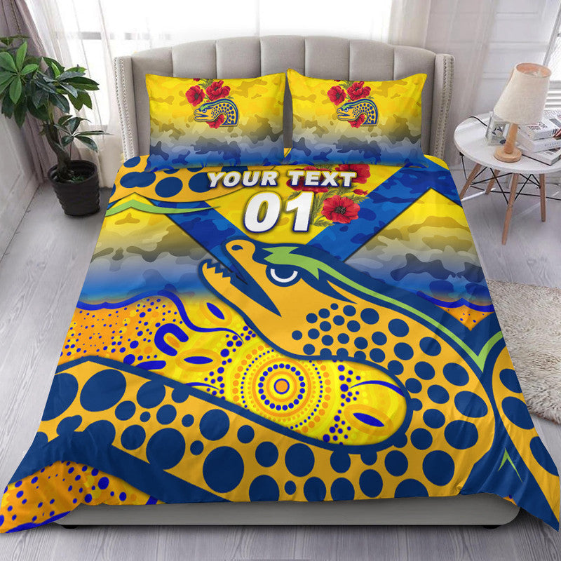 custom-personalised-parramatta-eels-anzac-2022-bedding-set-indigenous-vibes-gold