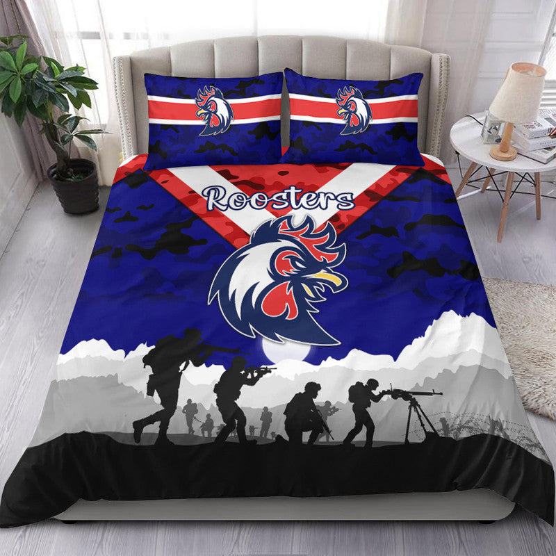 sydney-roosters-anzac-2022-bedding-set-simple-style-blue