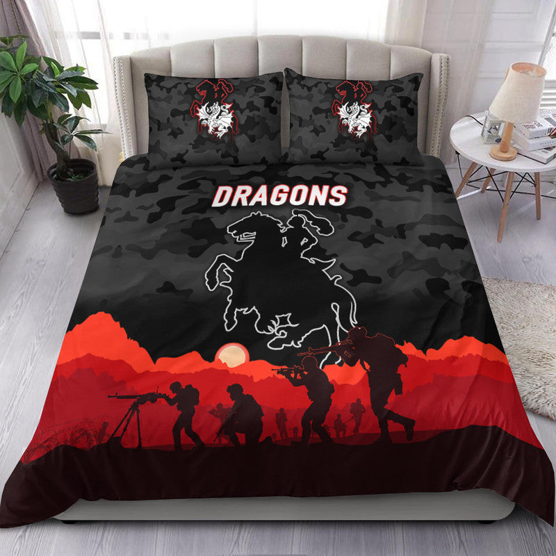 st-george-illawarra-dragons-anzac-2022-bedding-set-simple-style-black