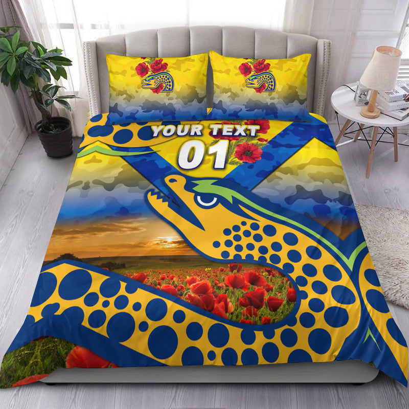 custom-personalised-parramatta-eels-anzac-2022-bedding-set-poppy-flowers-vibes-gold