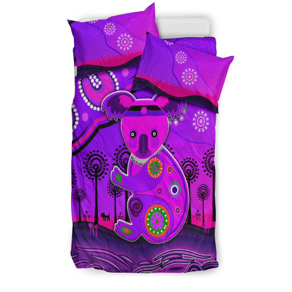 aboriginal-art-koala-bedding-set-indigenous-unique-vibes-purple