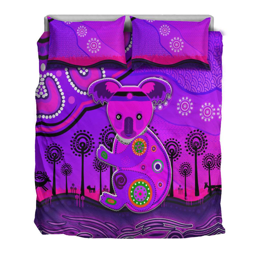 aboriginal-art-koala-bedding-set-indigenous-unique-vibes-purple