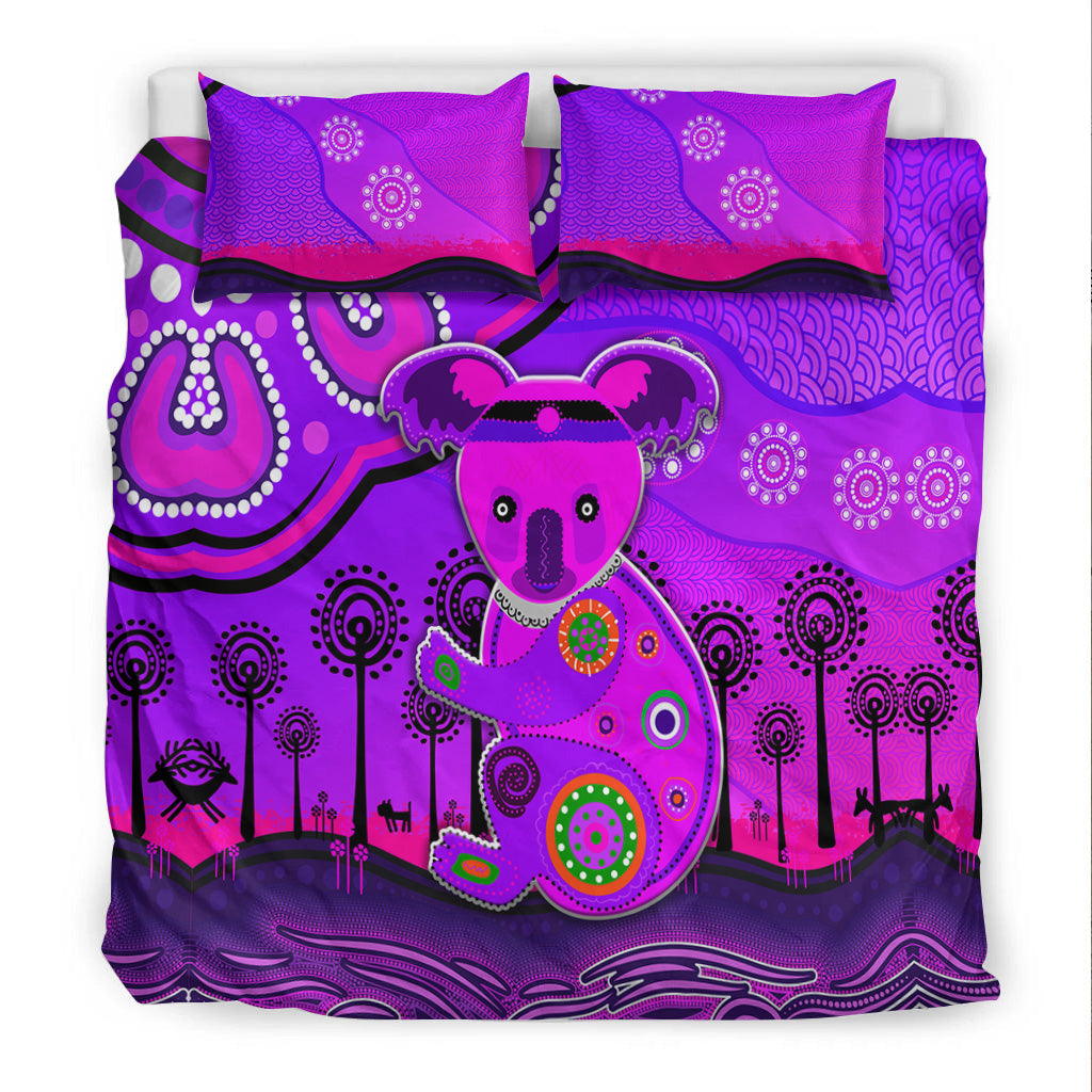 aboriginal-art-koala-bedding-set-indigenous-unique-vibes-purple