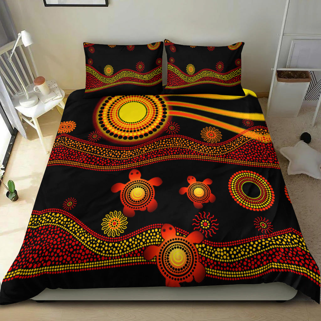 aboriginal-indigenous-flag-vibes-bedding-set-turtle