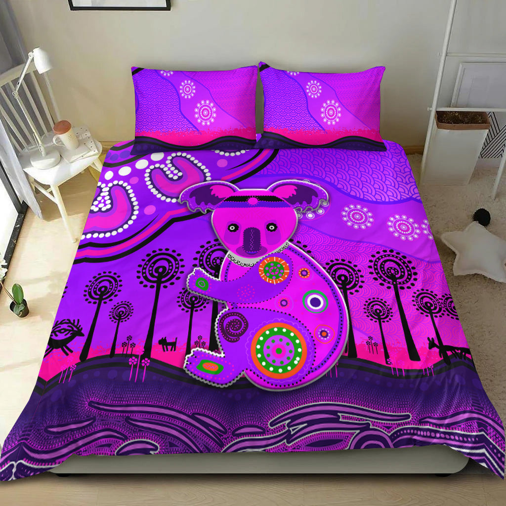 aboriginal-art-koala-bedding-set-indigenous-unique-vibes-purple