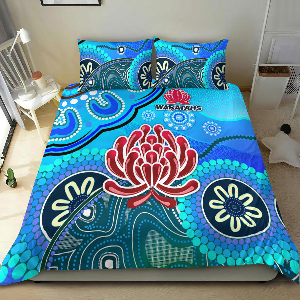 new-south-wales-waratahs-aboriginal-bedding-set-indigenous-wave-vibes