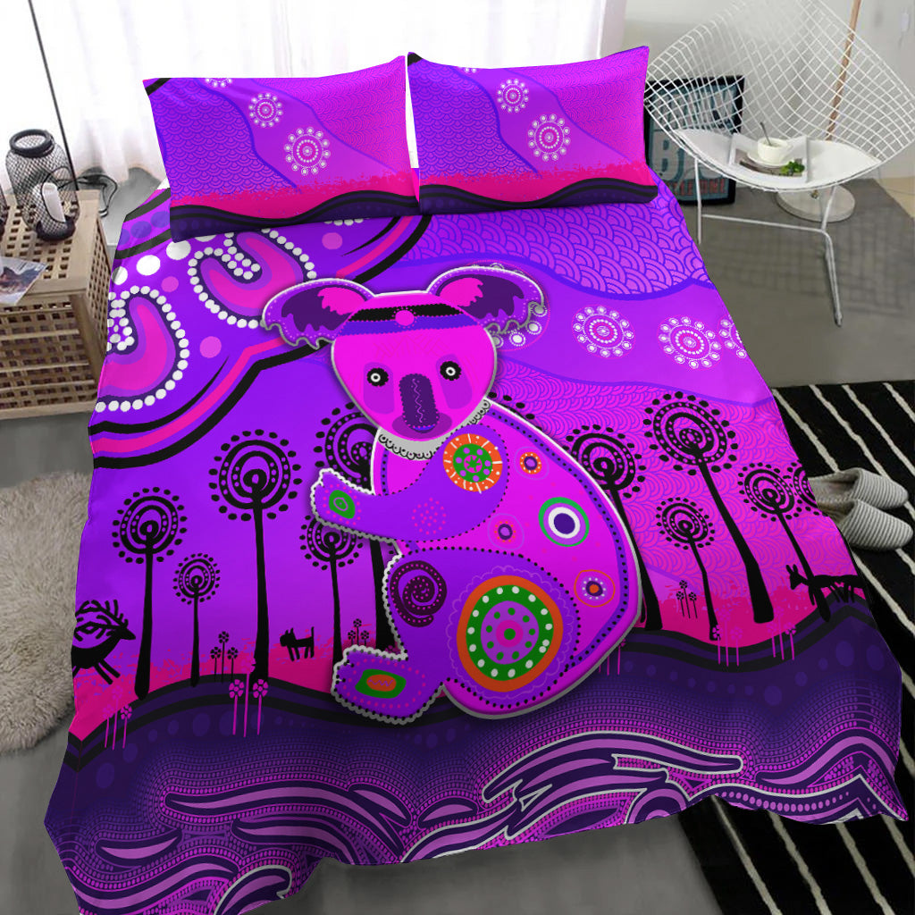 aboriginal-art-koala-bedding-set-indigenous-unique-vibes-purple