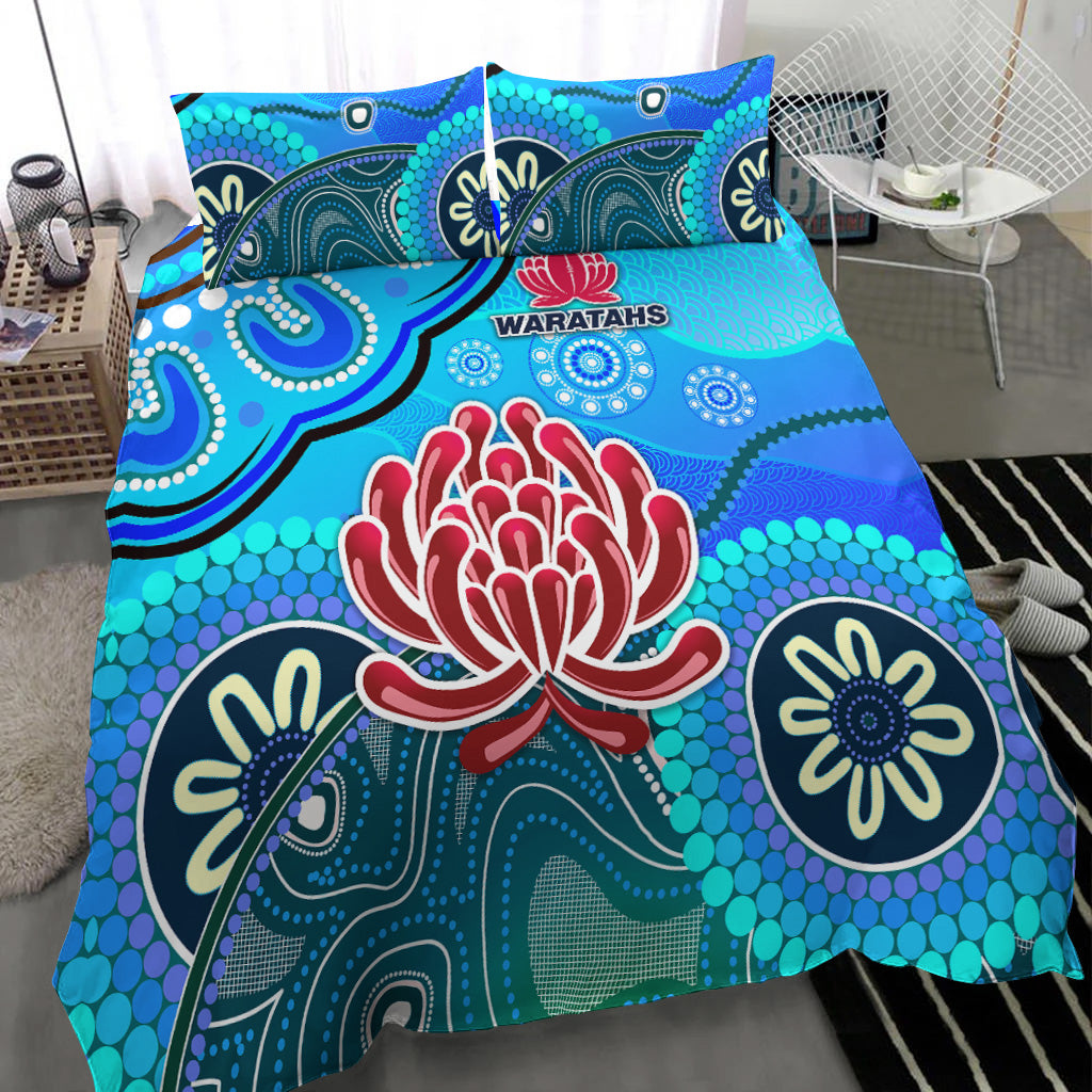 new-south-wales-waratahs-aboriginal-bedding-set-indigenous-wave-vibes