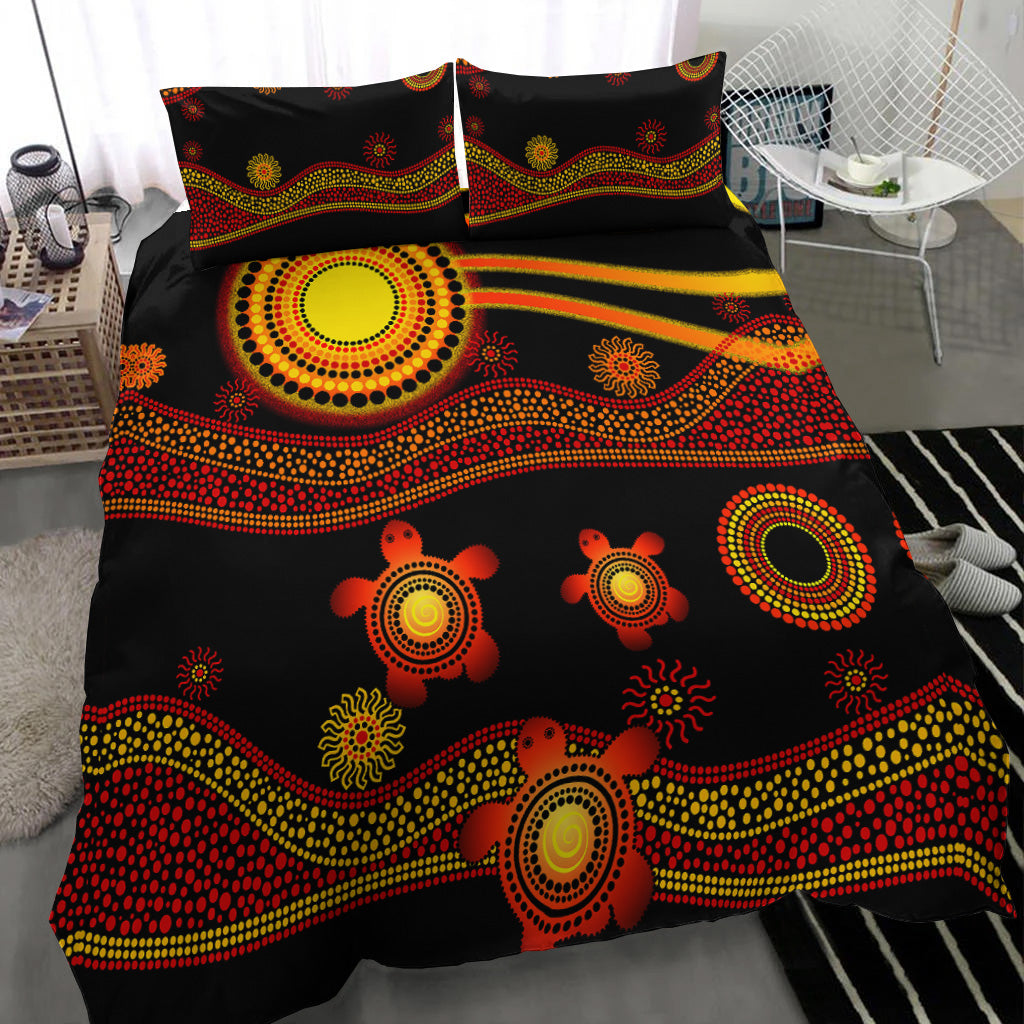 aboriginal-indigenous-flag-vibes-bedding-set-turtle