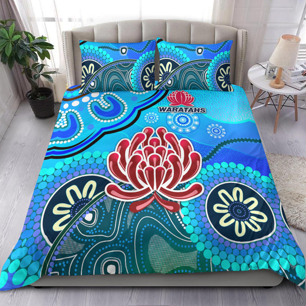 new-south-wales-waratahs-aboriginal-bedding-set-indigenous-wave-vibes