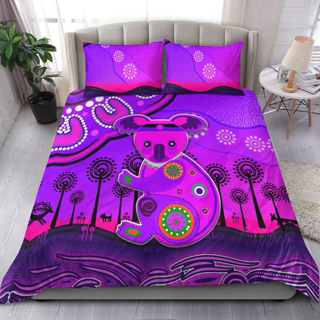 aboriginal-art-koala-bedding-set-indigenous-unique-vibes-purple