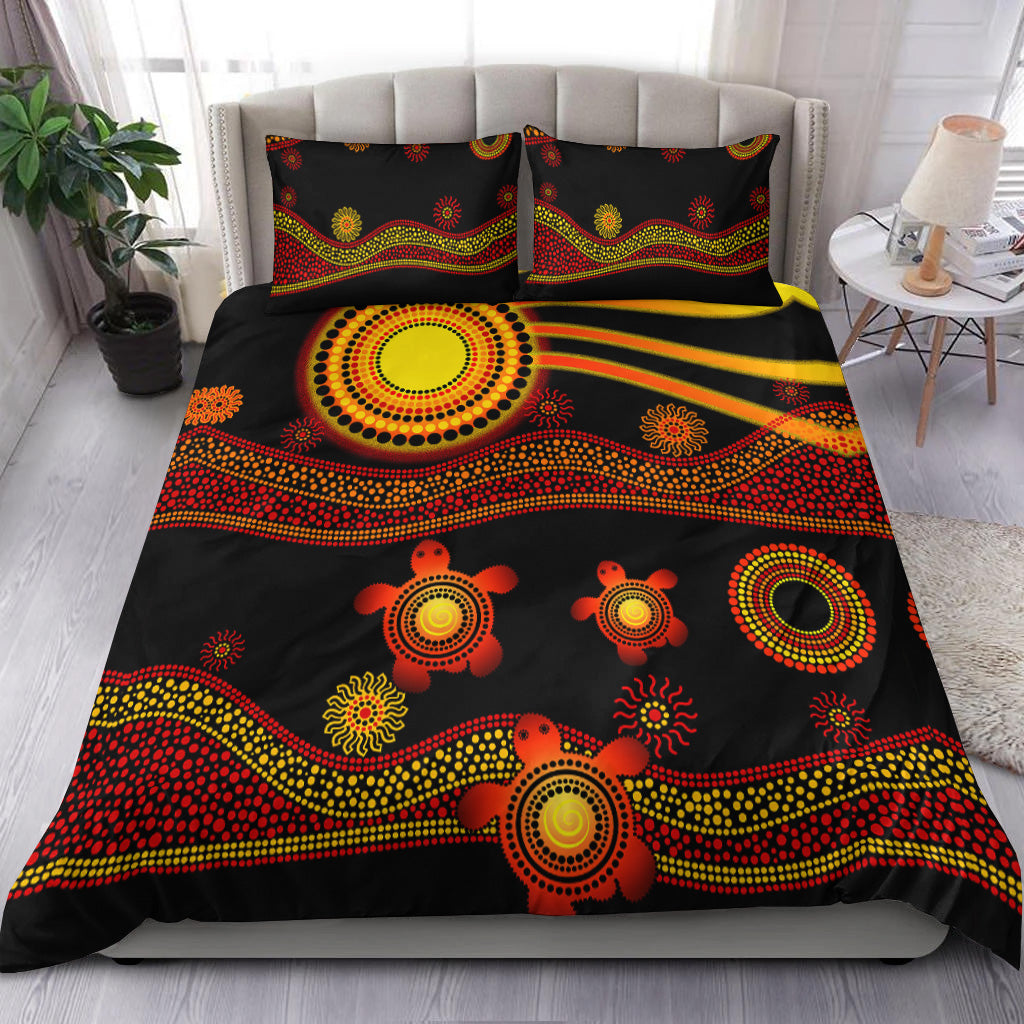 aboriginal-indigenous-flag-vibes-bedding-set-turtle