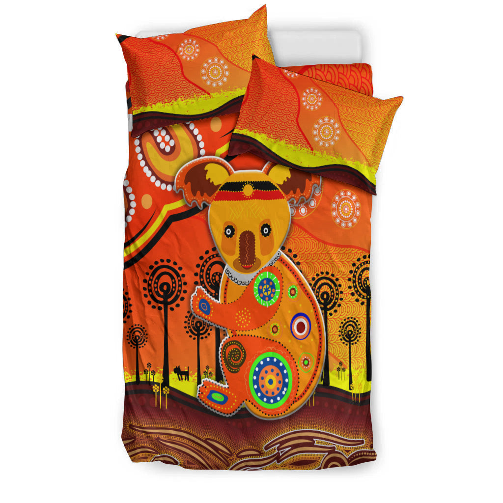 aboriginal-art-koala-bedding-set-indigenous-unique-vibes-orange