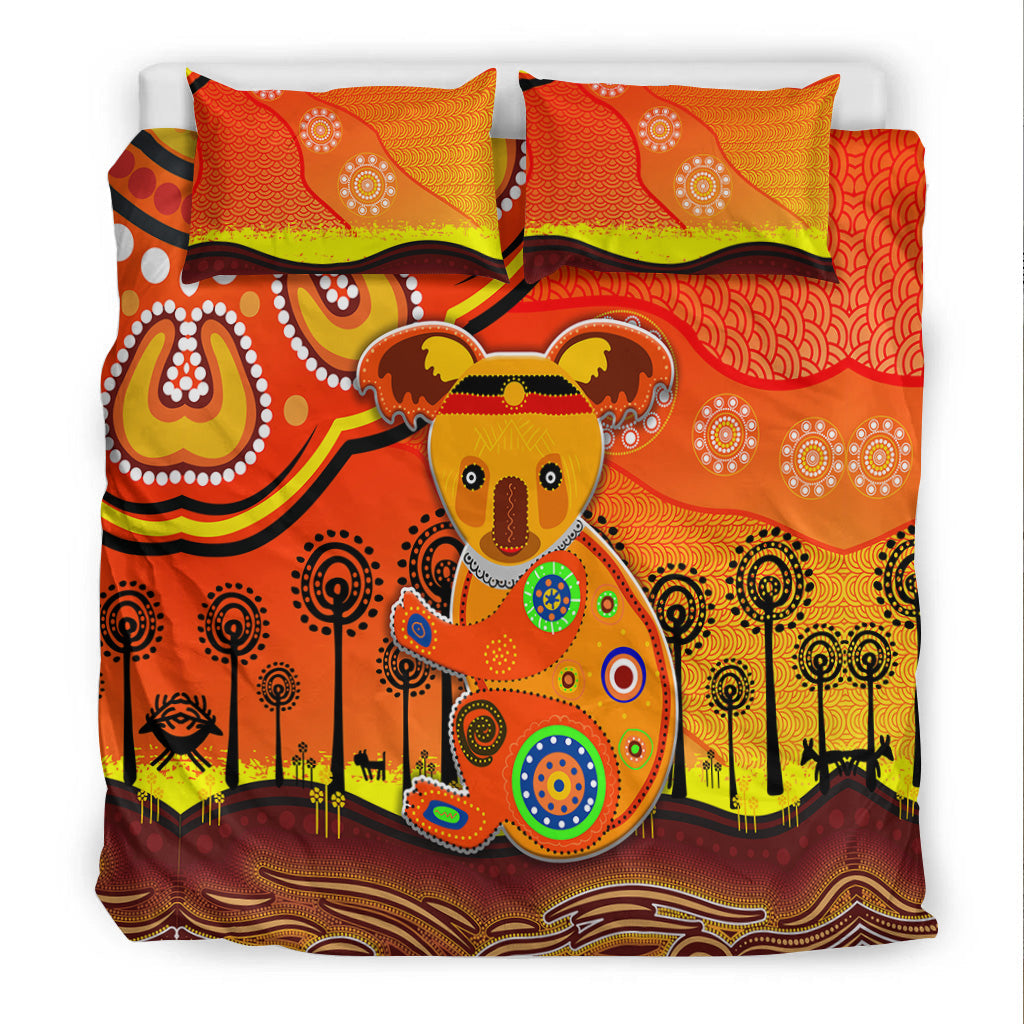 aboriginal-art-koala-bedding-set-indigenous-unique-vibes-orange