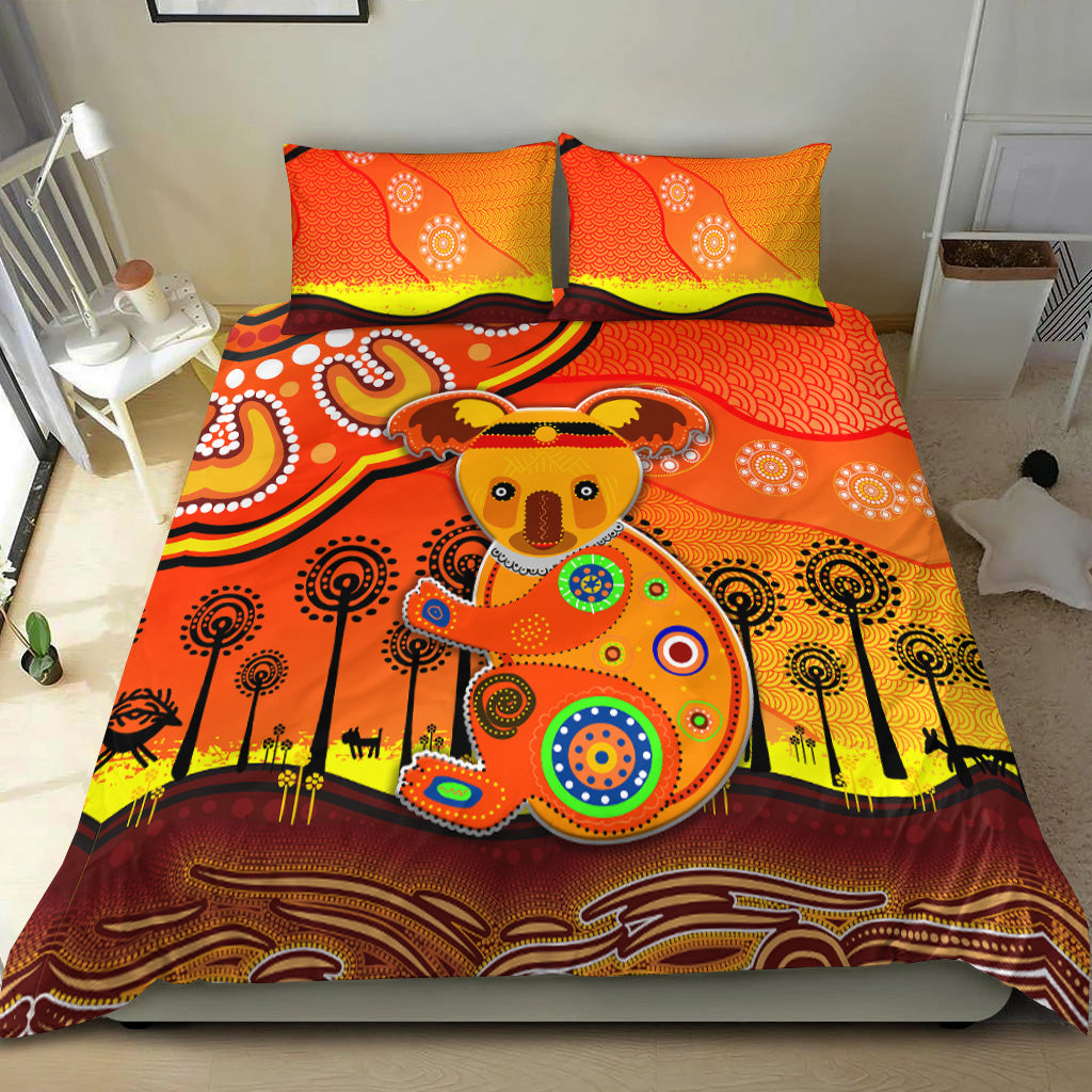 aboriginal-art-koala-bedding-set-indigenous-unique-vibes-orange