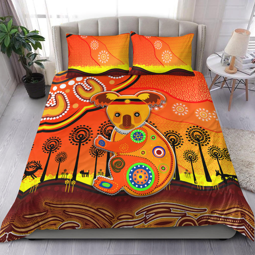 aboriginal-art-koala-bedding-set-indigenous-unique-vibes-orange