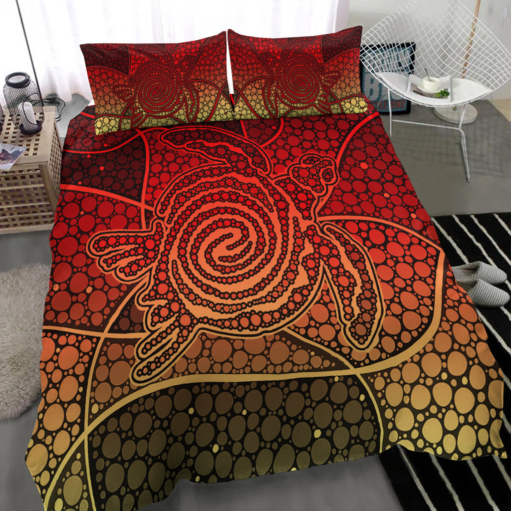 turtle-bedding-set-aboriginal-red-style