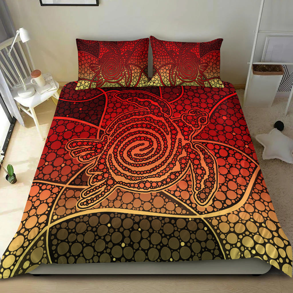 turtle-bedding-set-aboriginal-red-style