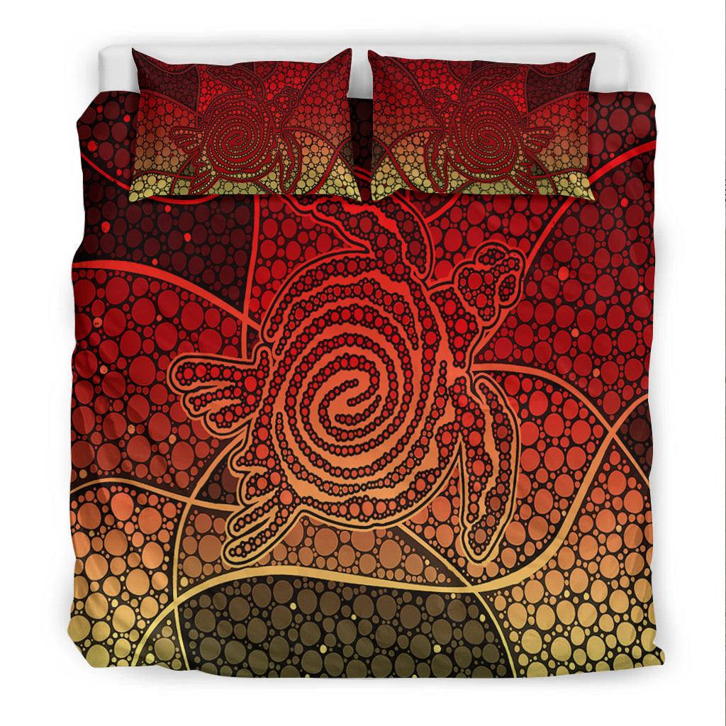 turtle-bedding-set-aboriginal-red-style