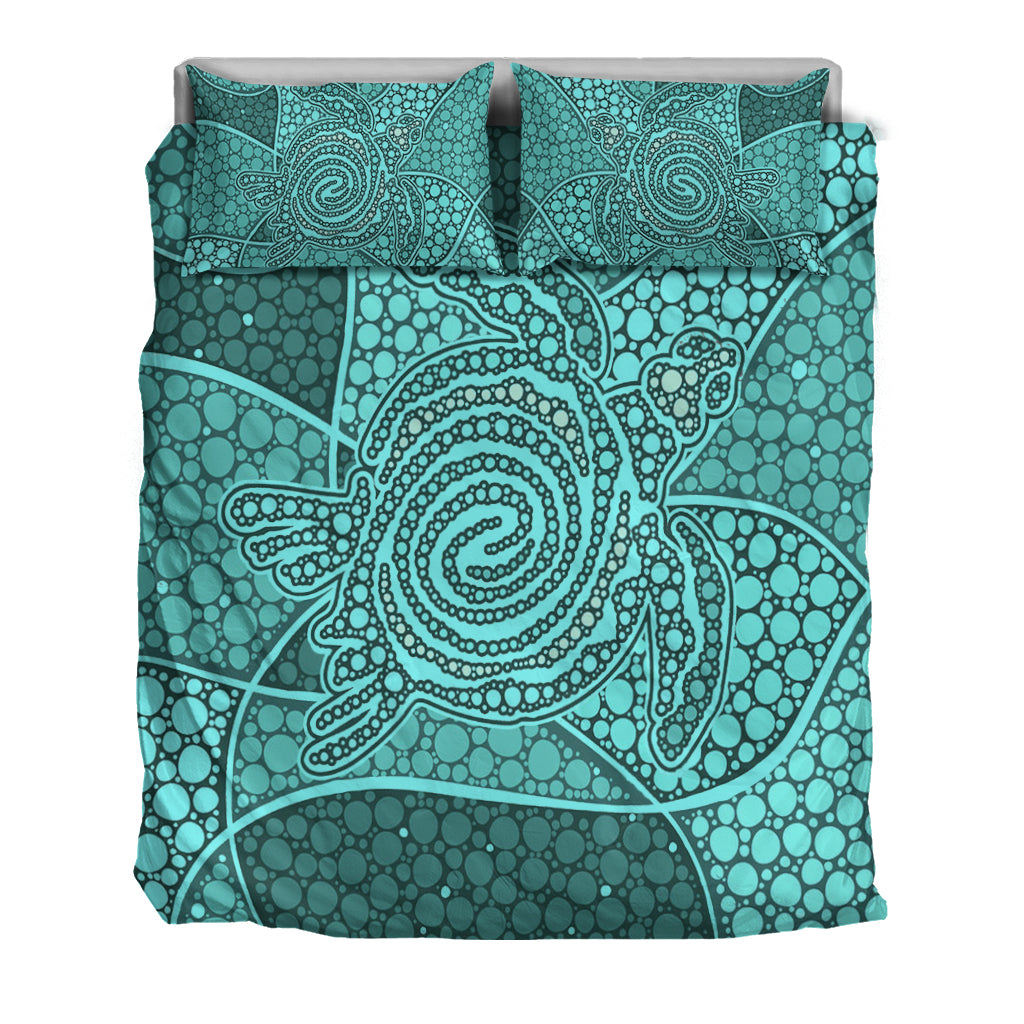 turtle-bedding-set-aboriginal-green-style