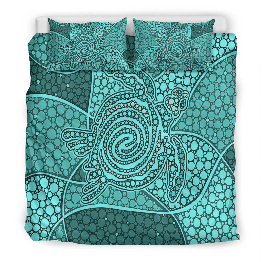 turtle-bedding-set-aboriginal-green-style